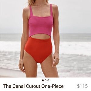 Summersalt Pink and Red Canal Cutout One-Piece